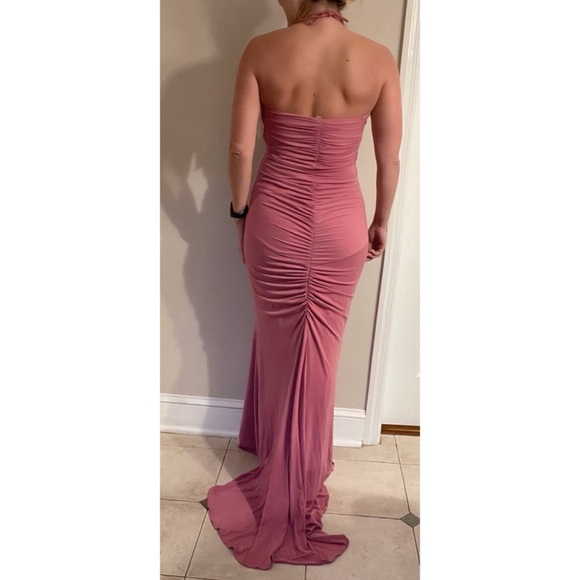 Jovani Halter Dress Pink - Picture 4 of 10